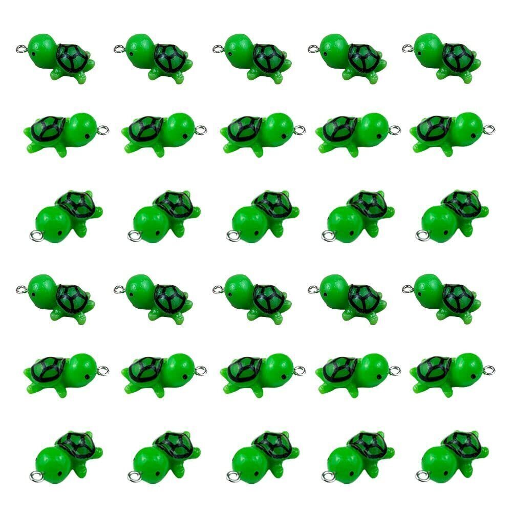 7679 30pcs Green Turtle Charms Resin Tortoise Sea Charms Pendants Animal